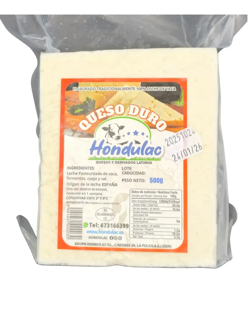 Queso Duro  Hondulac 500 gr