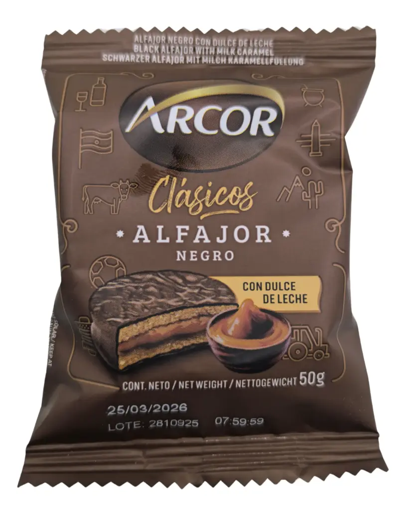 Alfajor Negro Dulce Leche Arcor 50 gr