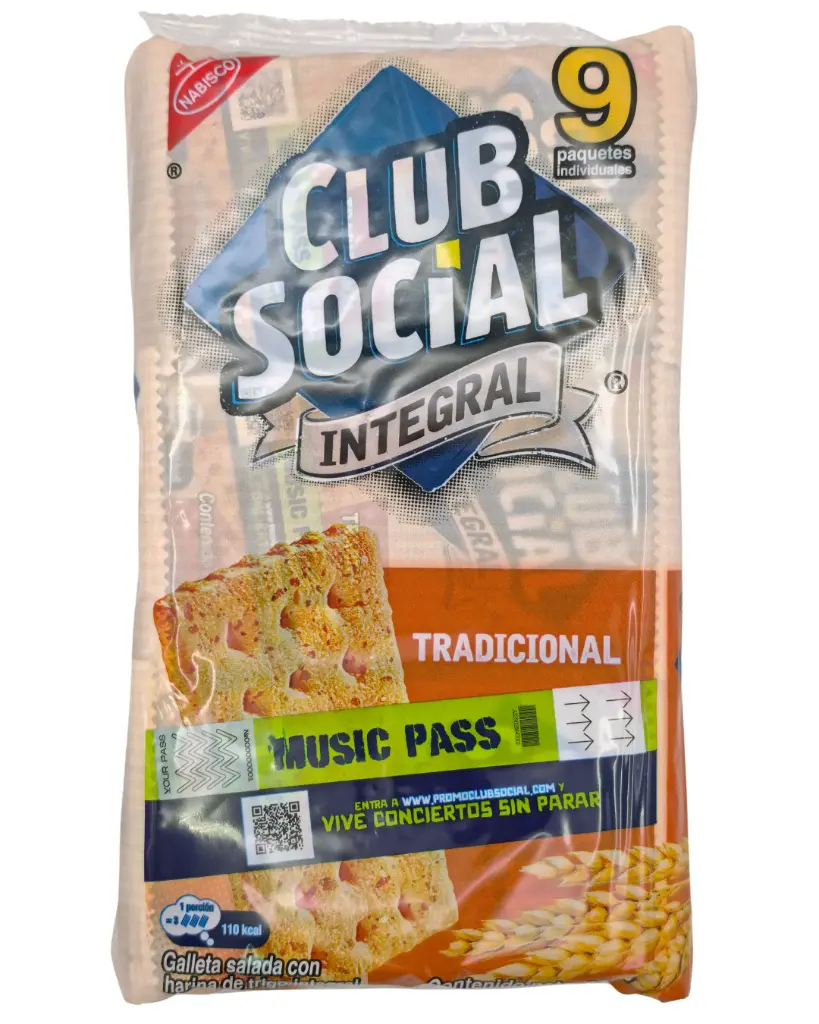 Galletas Club Social Integral - Paquete de 9 un x 24 gr