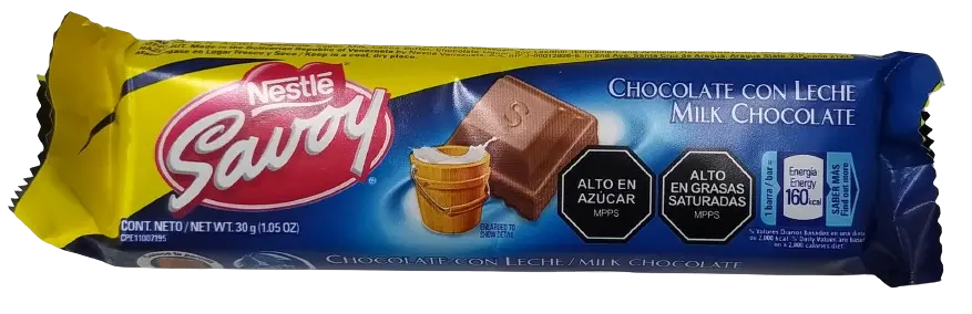 Chocolate de Leche Savoy (30g) - El dulce sabor de Venezuela 