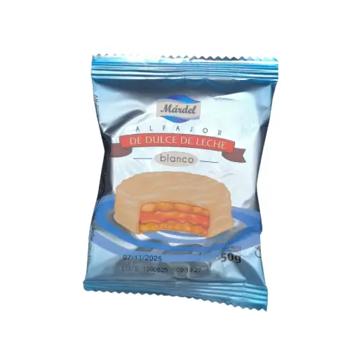 Alfajor Blanco Dulce Leche Mardel 50 gr