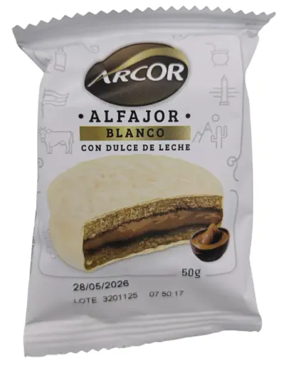 Alfajor Blanco Dulce Leche Arcor 50 gr